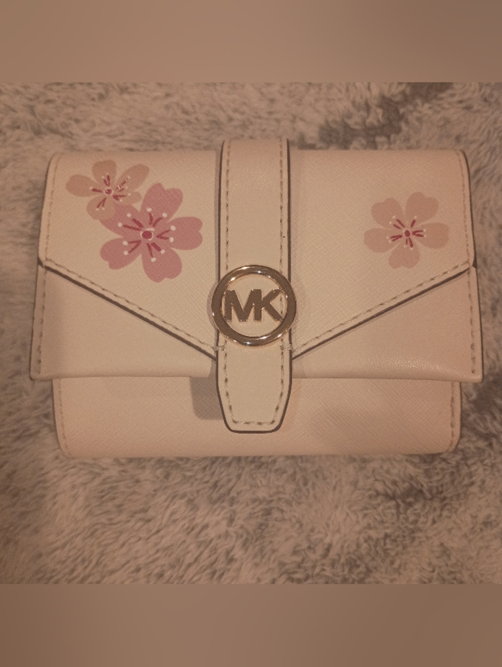 Michael Kors White Floral Logo Wallet